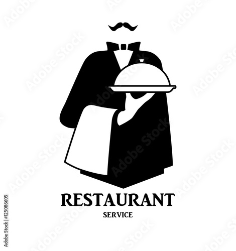 Schilderij op canvas Waiter logo design