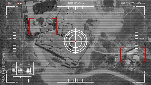 Vector. Night air raid. The bombing of ground targets