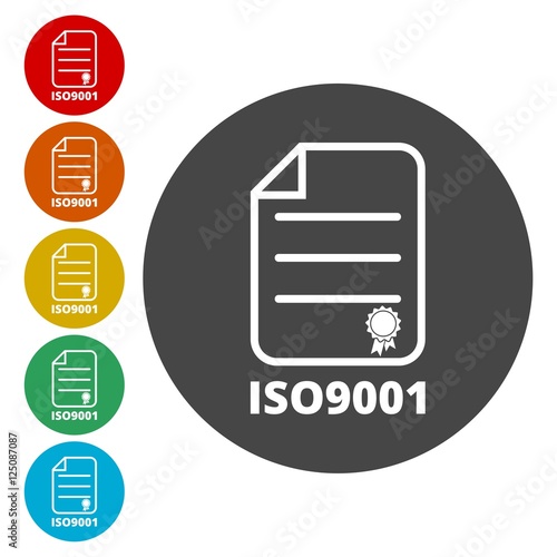 ISO 9001 certified sign icon 