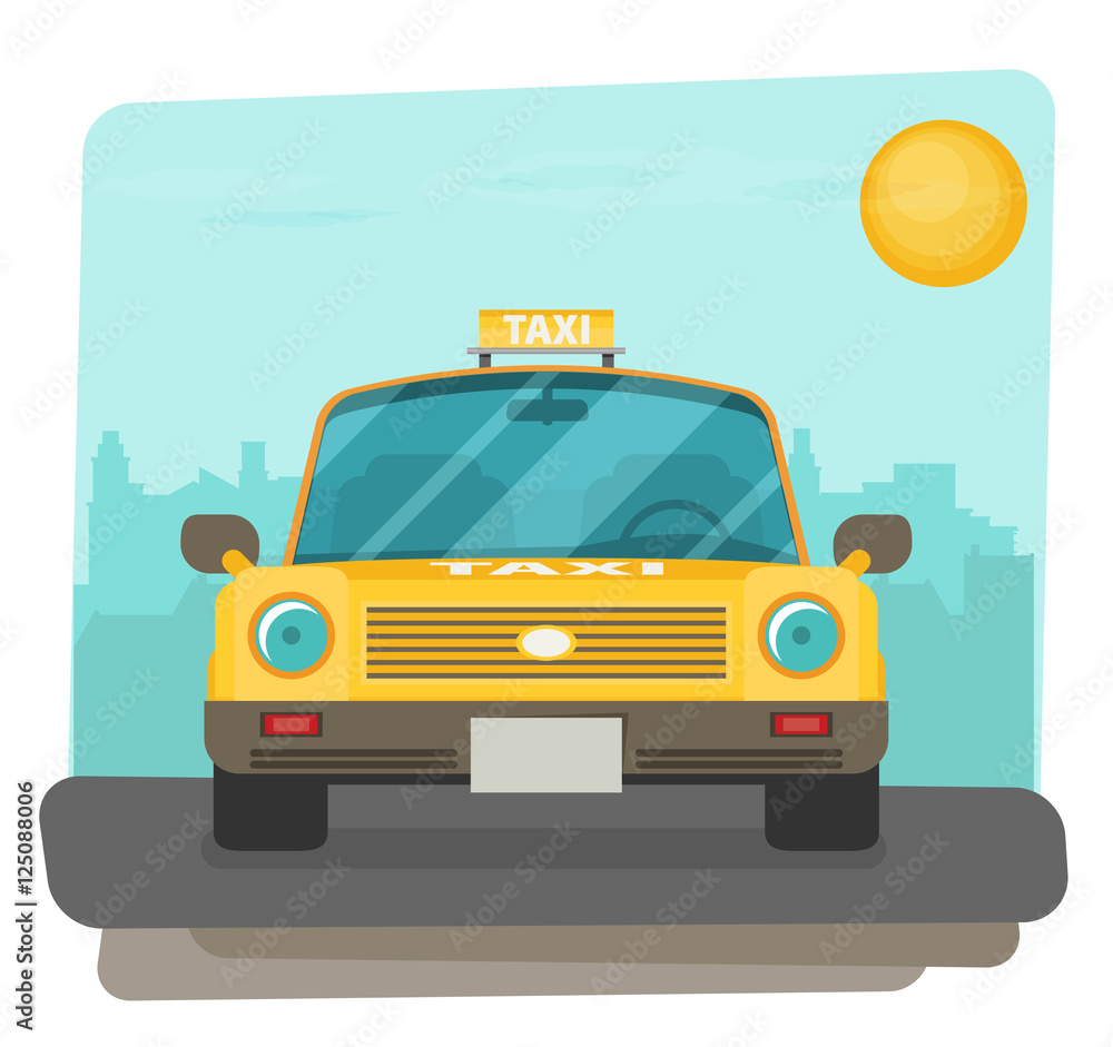 Taxi graphic design in flat style Taxi graphic design in flat style