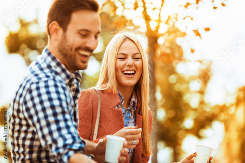 Couple enjoying outside