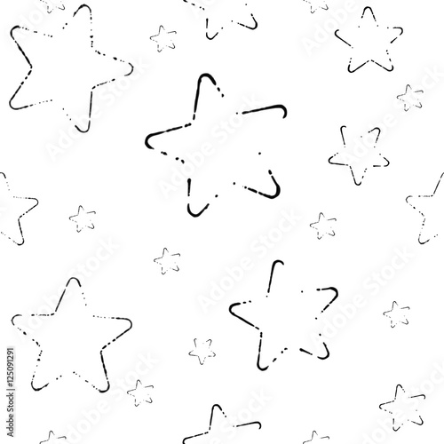 seamless pattern, prints of the stars in a chaotic manner