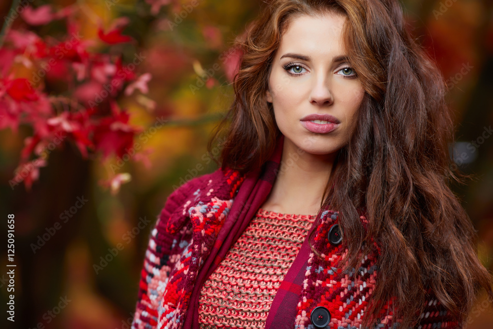 woman in autumn park woman in autumn park