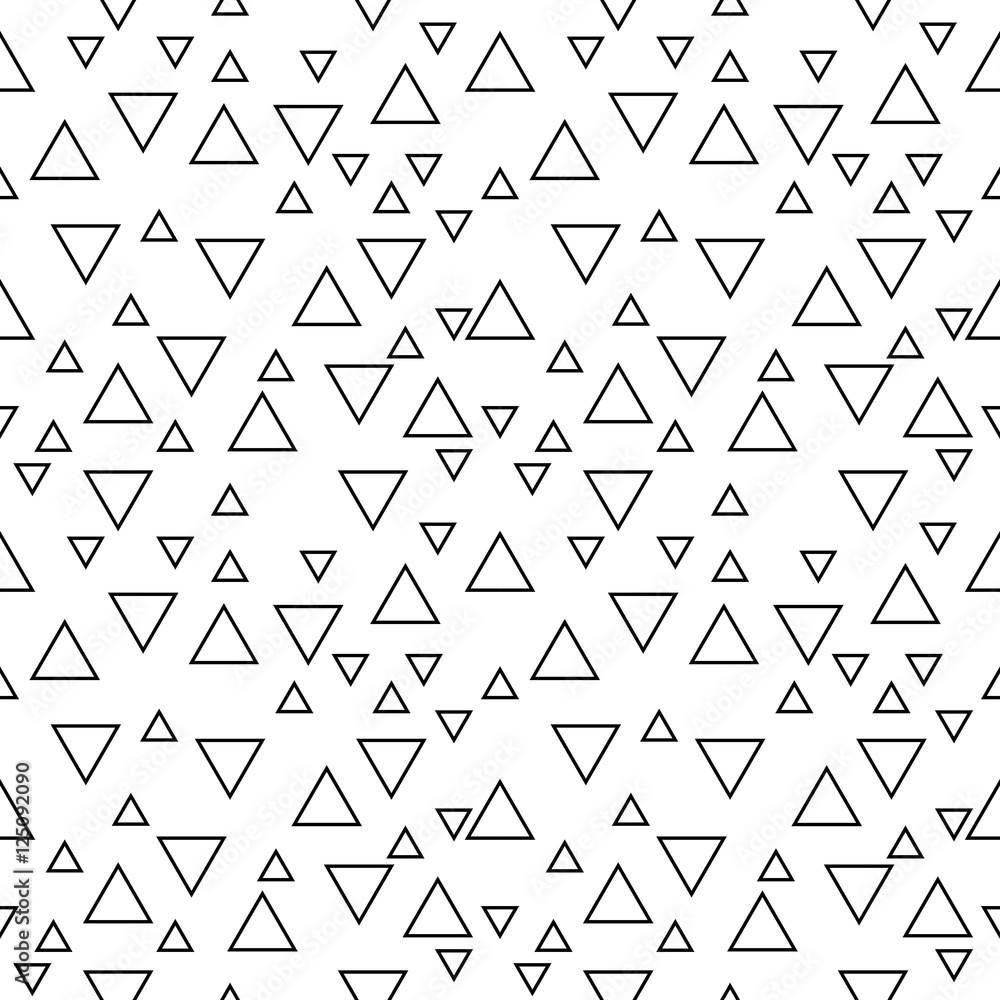 Abstract geometric black and white hipster fashion random triangle pattern