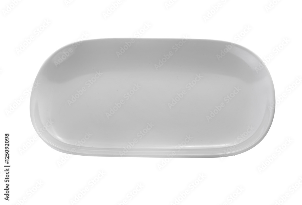 Empty white plate isolated on a white background Empty white plate isolated on a white background