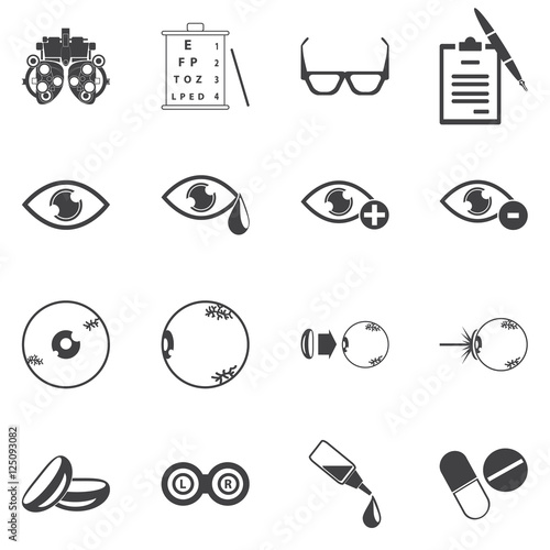 optometry icons vector set
