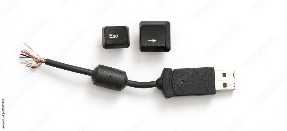 Escape key, right arrow key and cut off USB Escape key, right arrow key and cut off USB