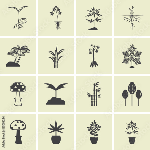 Tree icons vector set.
