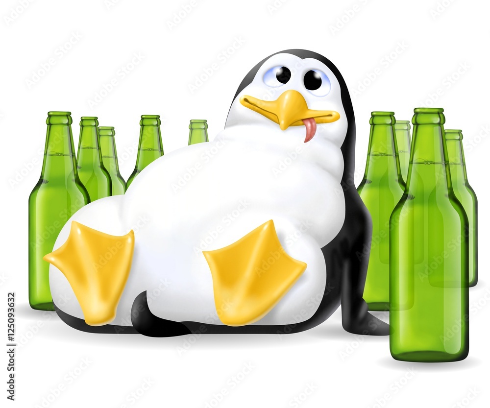 Obraz premium pinguino ubriaco