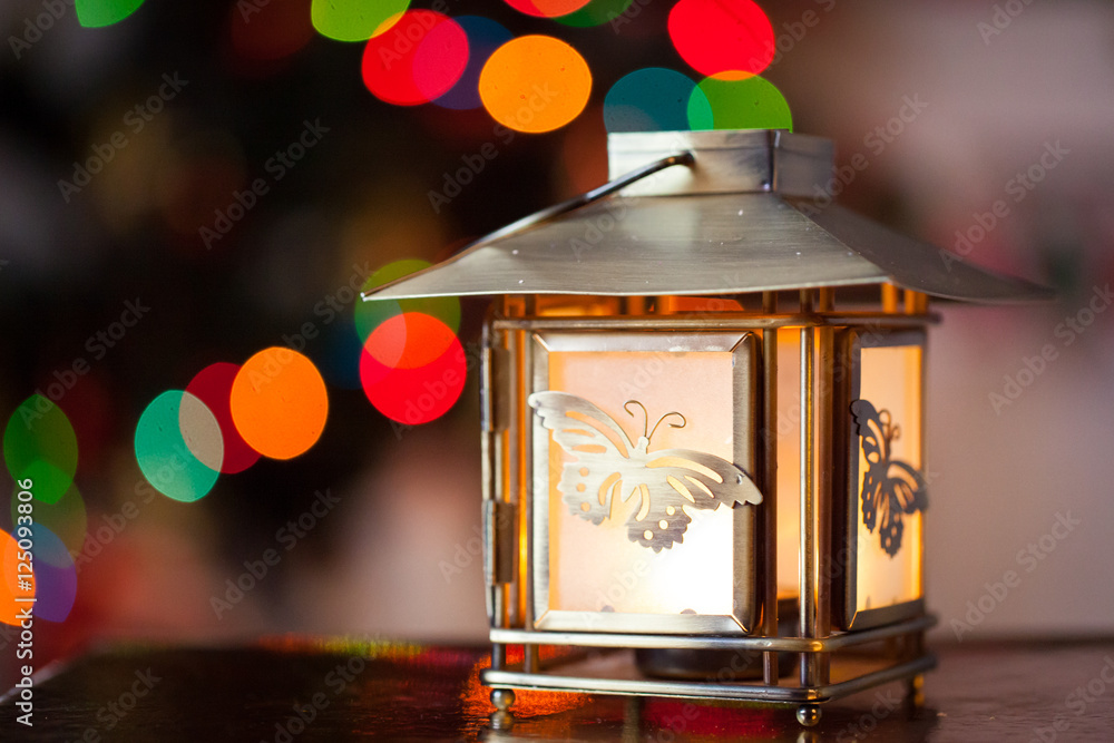 Lantern on a new year tree Lantern on a new year tree
