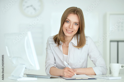 Young woman with computer