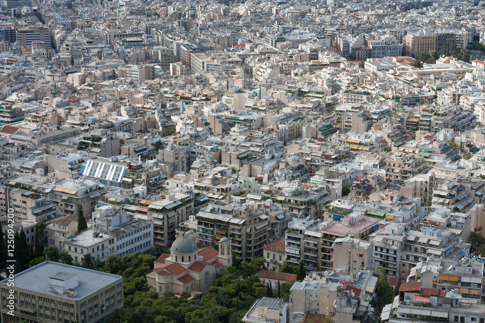 Aerial view of Athens from mount Lycabettus Aerial view of Athens from mount Lycabettus