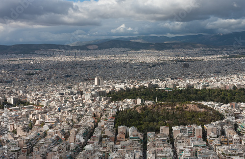 Aerial view of Athens from mount Lycabettus