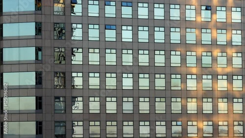 Zoom Out of Modern Office Building Windows photo