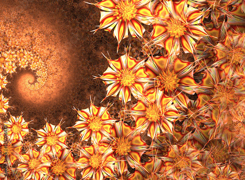 Abstract fractal flowers background computer generated image