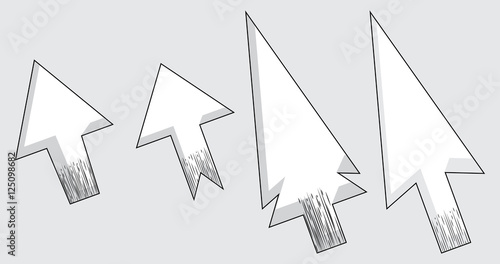 Vector modern set of arrow cursors symbol icons.