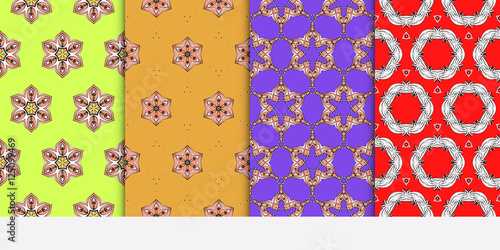 abstract cubes. set of 6 patterns. vector illustration. black ba