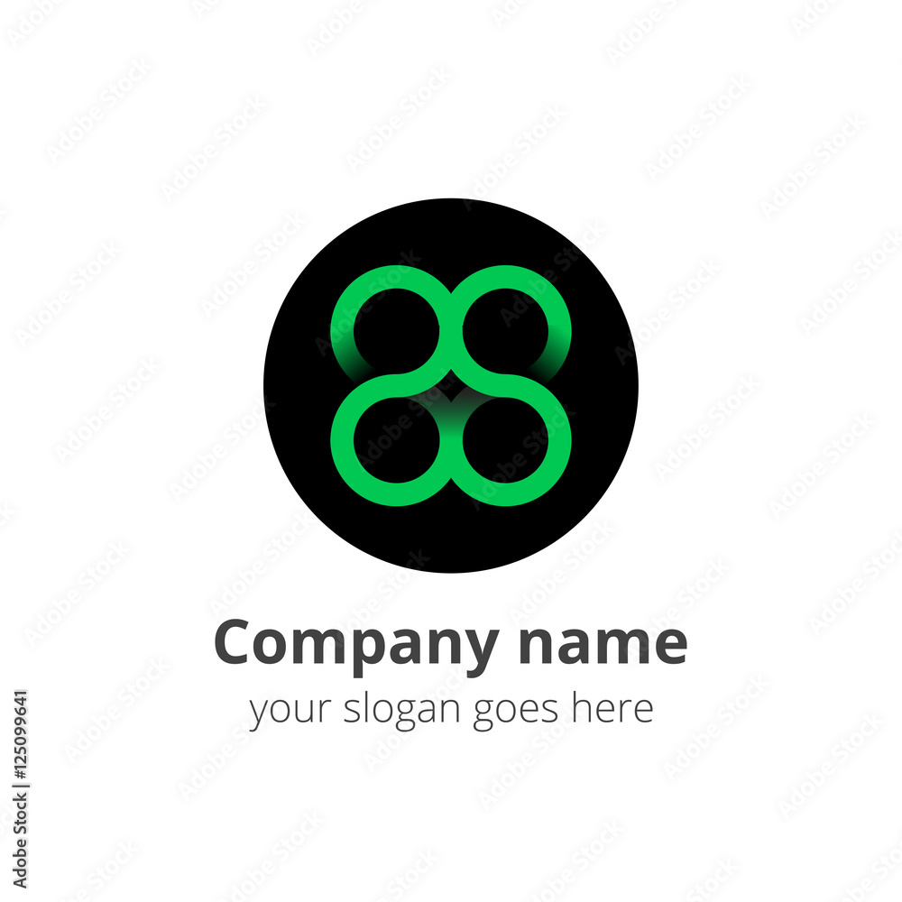 Infinite limitless logo, icon with trend green gradient color. Vector illustration sign, symbol design for template. Icon loop on white background.