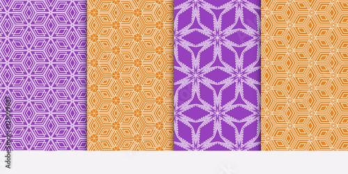 Seamless set floral pattern. vector illustration. For design, wallpaper, background fill