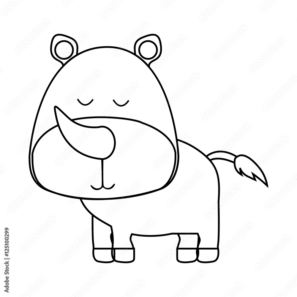 rhinoceros cute animal icon image vector illustration design rhinoceros cute animal icon image vector illustration design