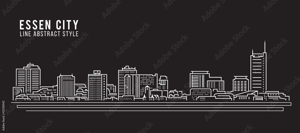 Cityscape Building Line art Vector Illustration design - Essen city