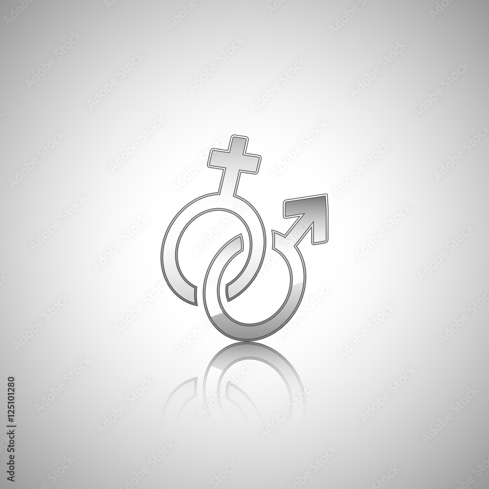 Female and male metal sign. Gender icon. Female and male metal sign. Gender icon.