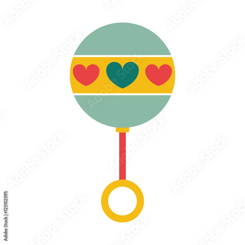 rattle baby toy icon image vector illustration design 