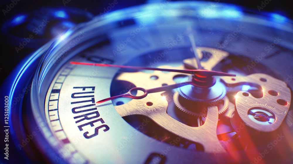 Obraz premium Futures - Phrase on Watch. 3D Render.