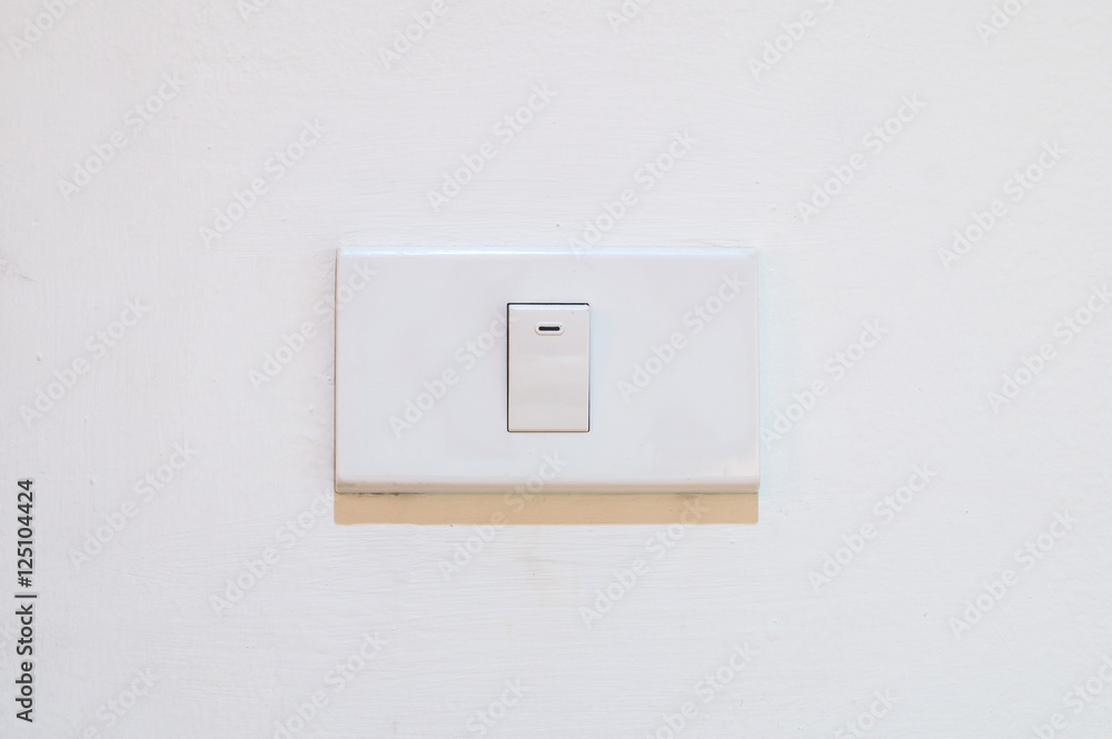 White light switch on white wall White light switch on white wall