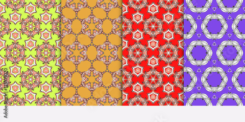 seamless floral geometric patterns set. Texture for holiday cards, Valentines day, wedding invitations
