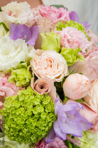 Delicate bouquet composed of summer flowers
