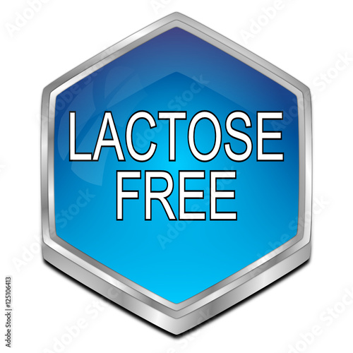 Lactose free Button - 3D illustration