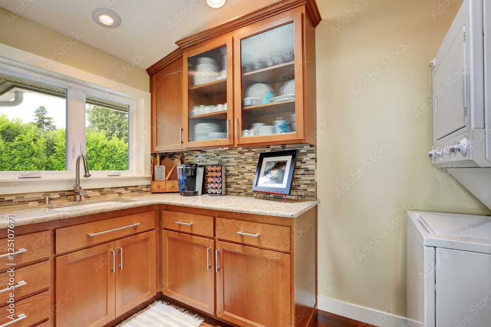 Kitchen storage combination in the corner Kitchen storage combination in the corner