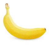 Single ripe yellow banana isolated on white background with clipping path