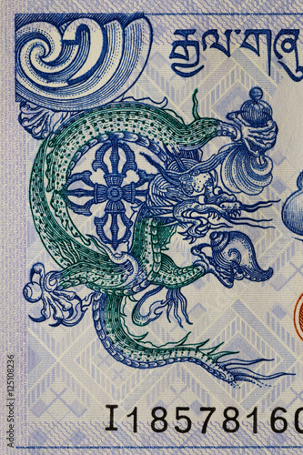 fabulous dragon is depicted on the Asian banknotes..