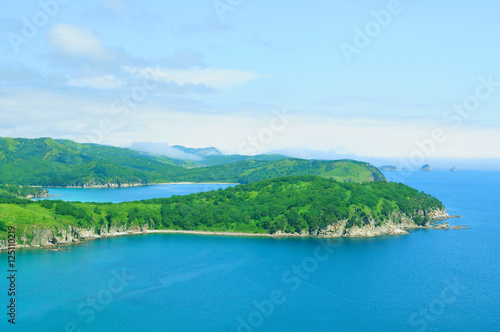 sea coast landscape of Far East Marine Reserve in Hasan of russi