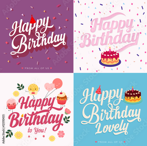 4 Happy Birthday greeting card