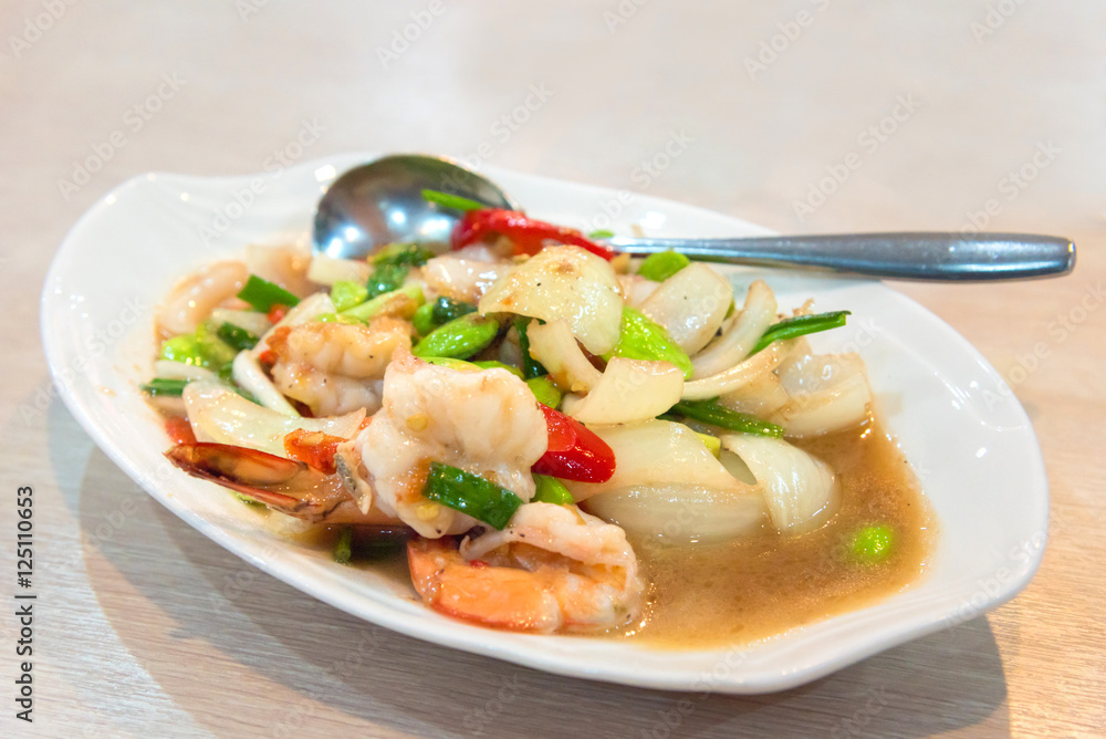 Shrimp stir-fried with stink beans and shrimp paste Shrimp stir-fried with stink beans and shrimp paste