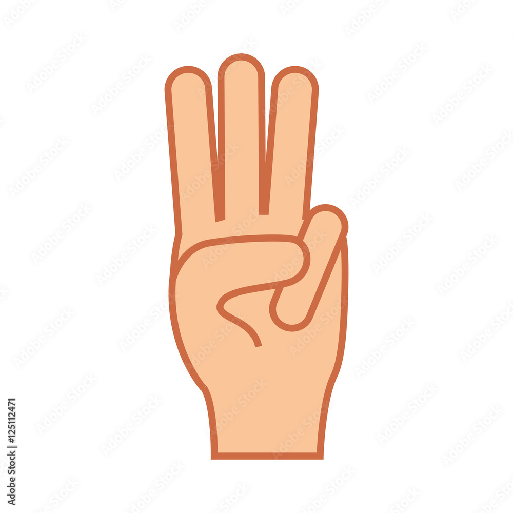 counting three hand gesture icon image vector illustration design counting three hand gesture icon image vector illustration design