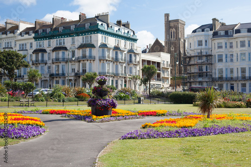 Принти на полотні Park near seafront, Hastings, East Sussex, England, selective focus
