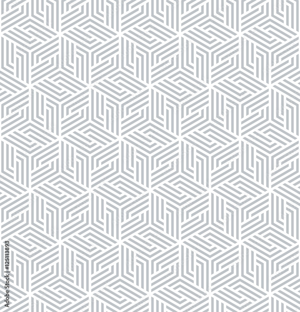 Vector seamless pattern. Modern stylish texture. Monochrome geometric pattern with hexagonal tiles.