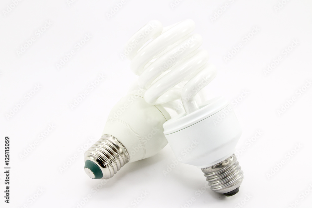 Energy saving light bulb on a white background Energy saving light bulb on a white background