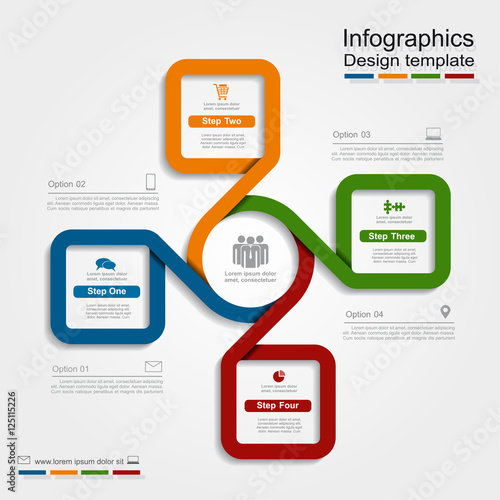 Infographic design with elements and icons. Vector illustration