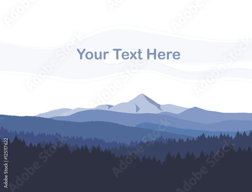 Vector illustration: Silhouette of mountains