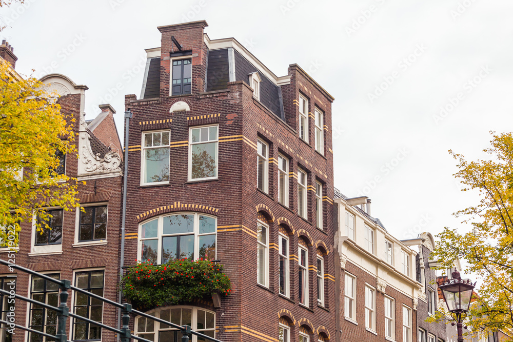 Traditional view of streets and buildings in Holland