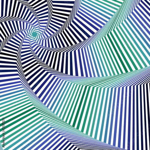 Whirling blue and green octagonal star forms