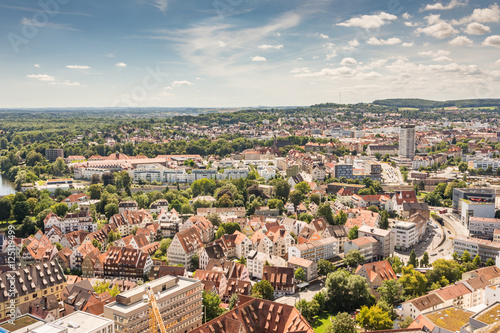 Aerial view over the city of Ulm