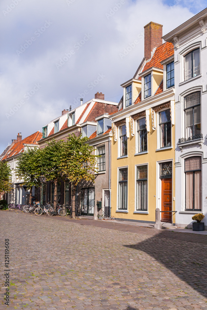 Traditional view of city street in Holland Traditional view of city street in Holland