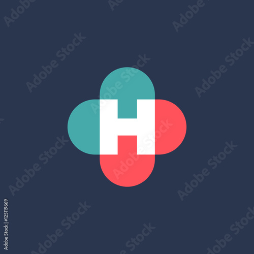 Letter H cross plus logo icon design template elements