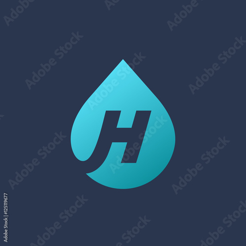 Letter H water drop logo icon design template elements